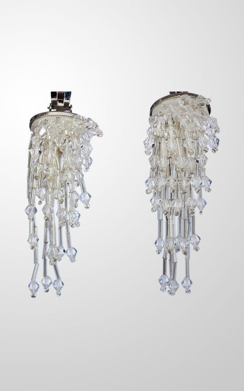 Bianco Beaded Clip Earrings