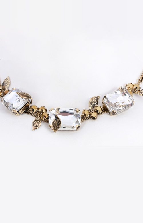 Rhinestone and Gold Necklace