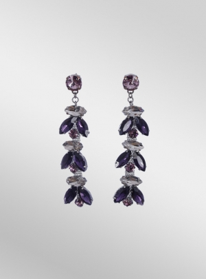 Violet Rhinestone Dangle Earrings