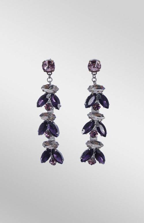 Violet Rhinestone Dangle Earrings