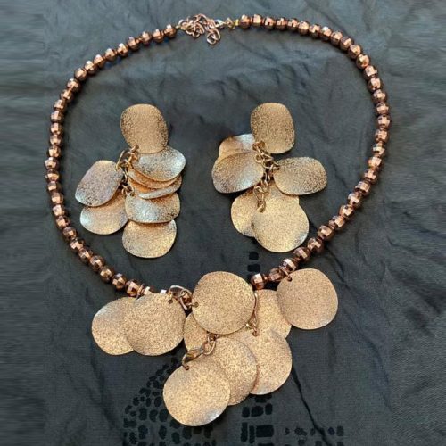 Copper Necklace And Earrings Set