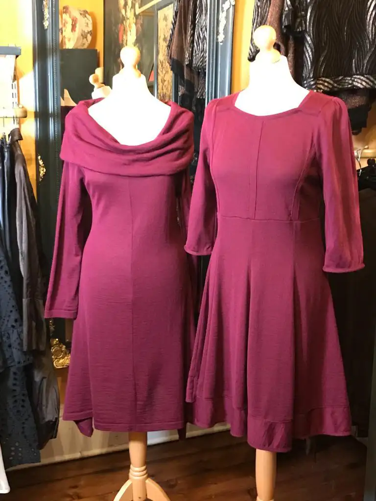 Scarlet merino knit dress