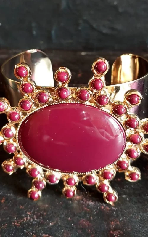 ‘Ruby’ Red Stone Adorned Bangle