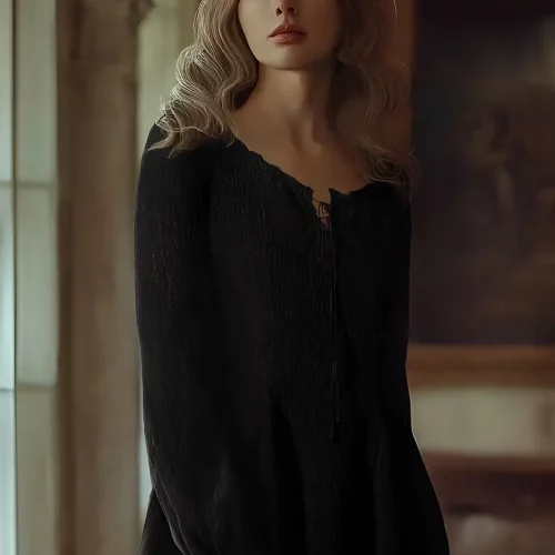 Nero crinkle asymmetrical tunic