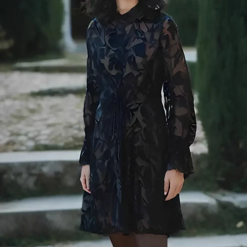 Nero velluto tunic with ties