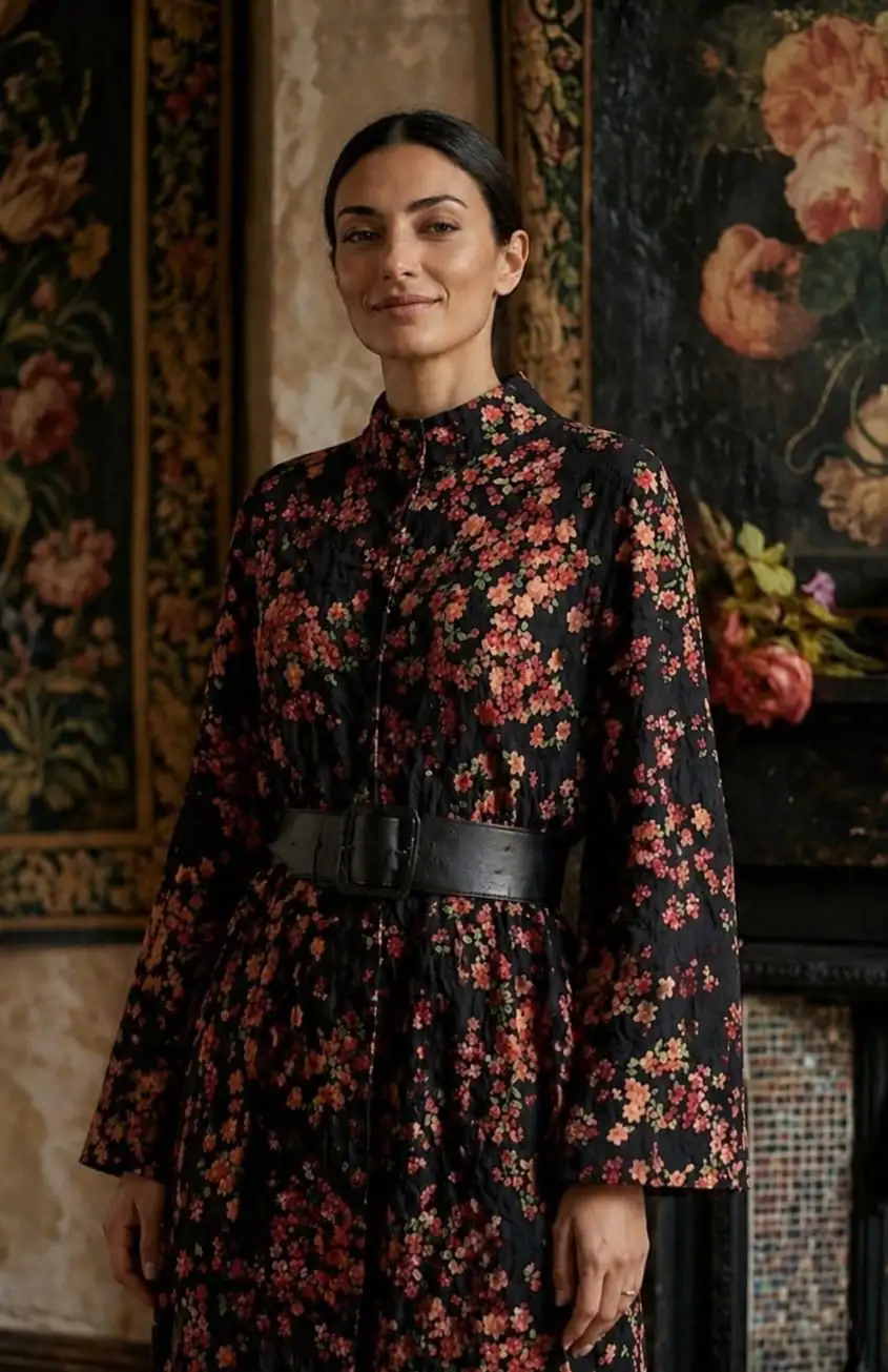 Vibrant floral print signature blouse