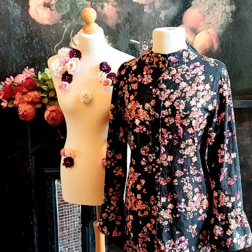 Vibrant floral print signature blouse