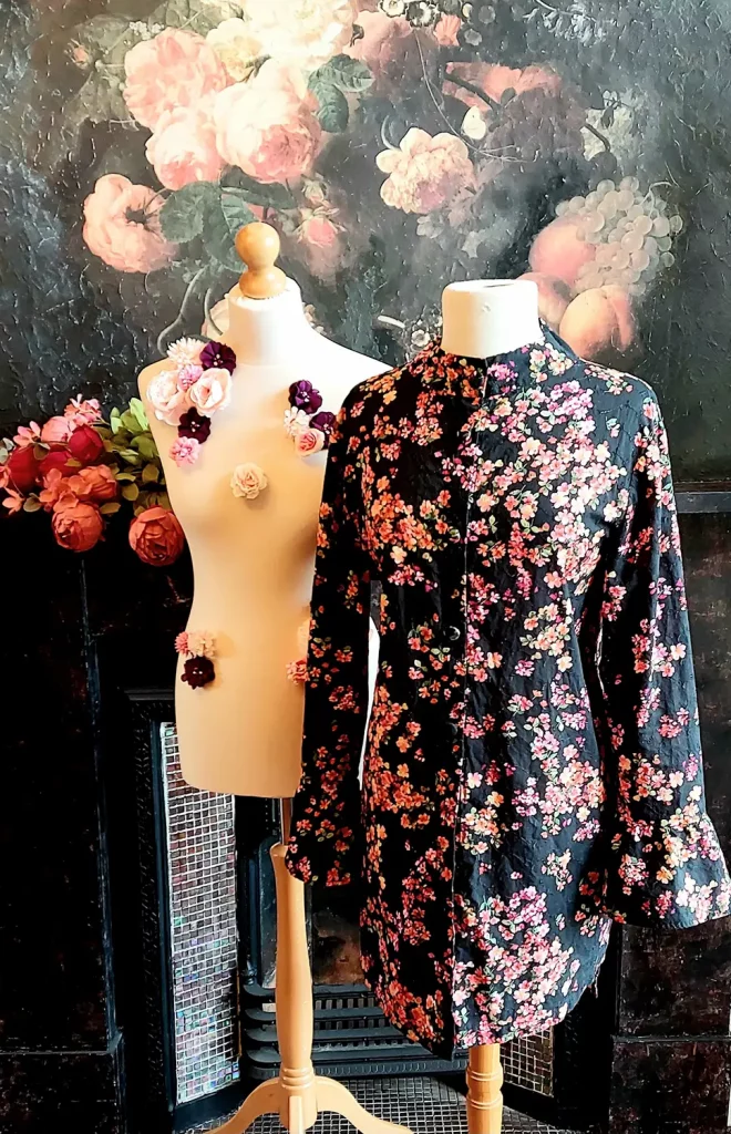 Vibrant floral print signature blouse