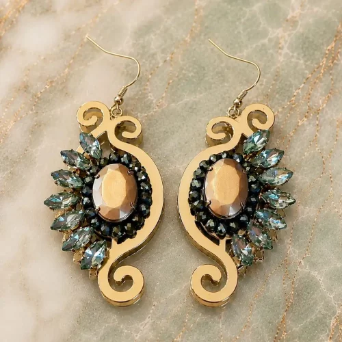 Captivating Champagne Crystal Drop Earrings