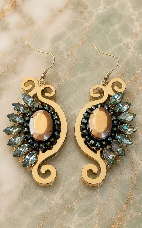 Captivating Champagne Crystal Drop Earrings