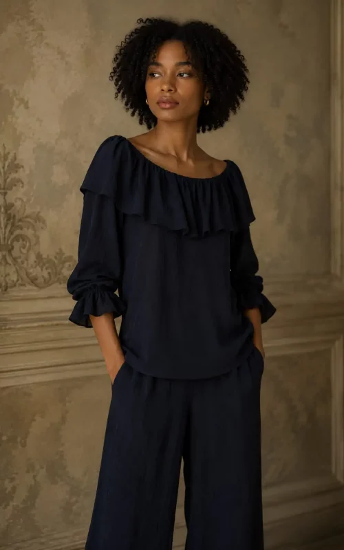 Silk Stretch Charmeuse Ruffle