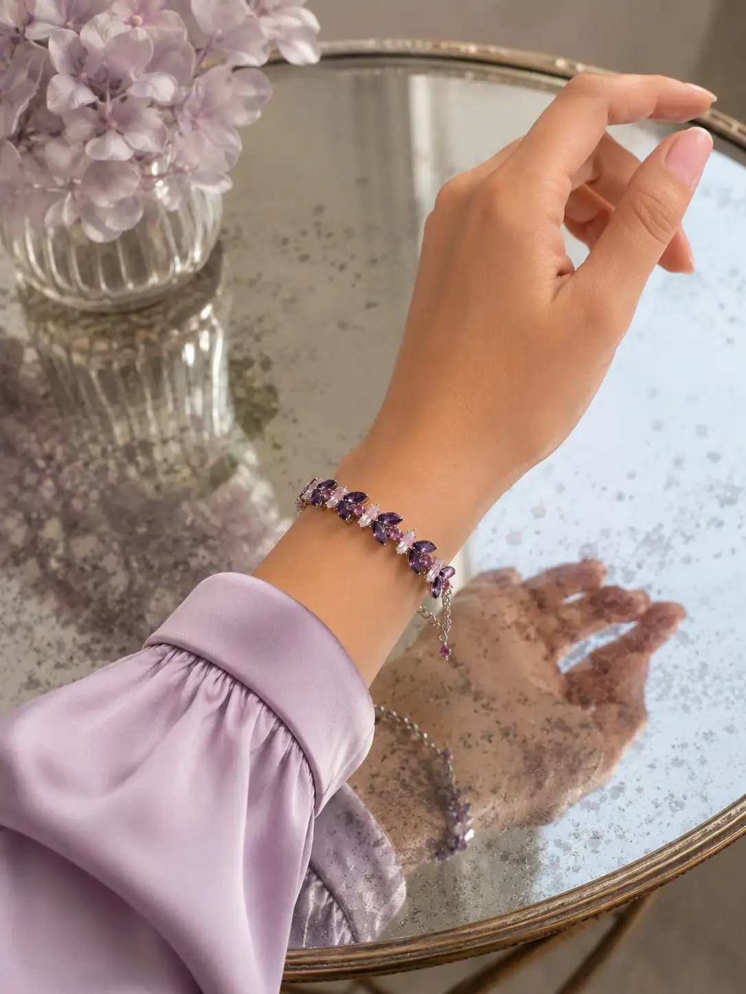 Violet Rhinestone Bracelet - Image 2