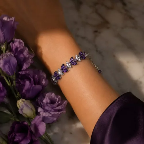 Violet Rhinestone Bracelet