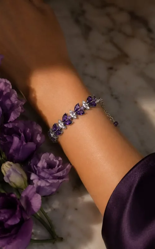 Violet Rhinestone Bracelet