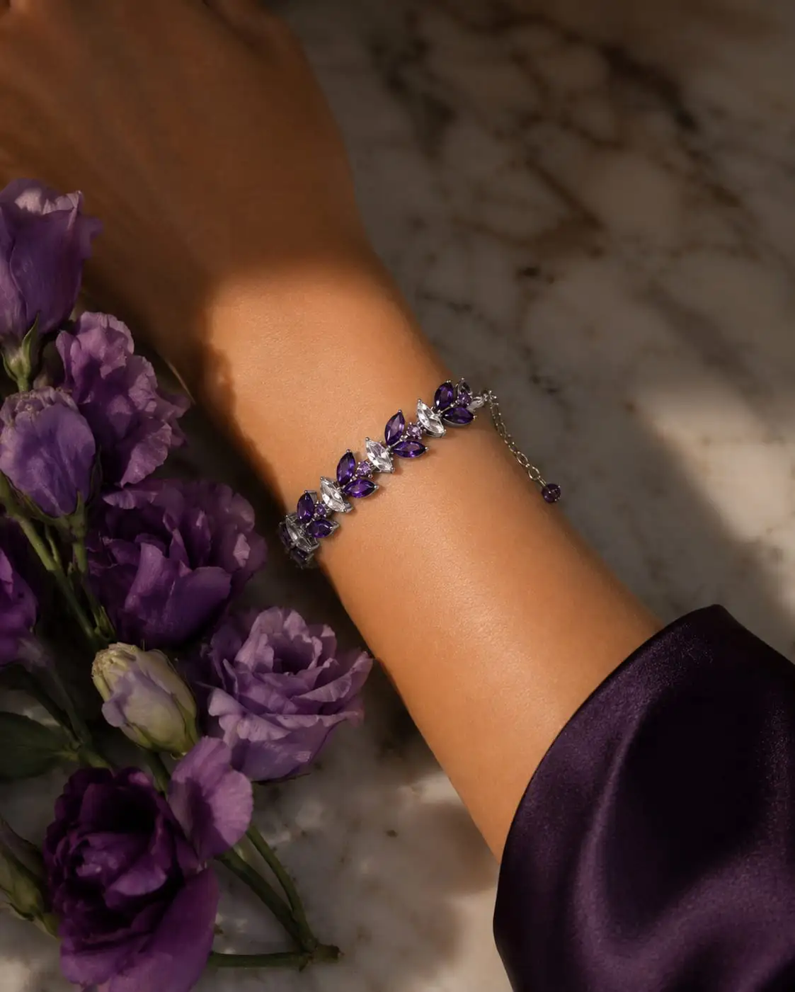 Violet Rhinestone Bracelet